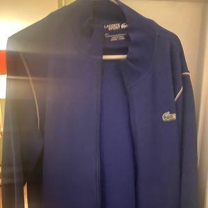 Lacoste full zip sweater blue like new